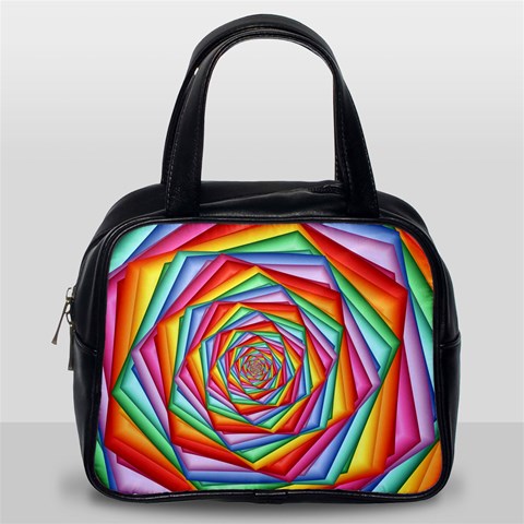 Psychedelic Rainbow Spiral Classic Handbag (One Side) from ArtsNow.com Front