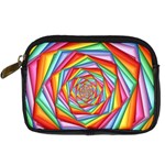 Psychedelic Rainbow Spiral Digital Camera Leather Case