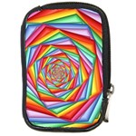 Psychedelic Rainbow Spiral Compact Camera Leather Case