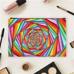 Psychedelic Rainbow Spiral Cosmetic Bag (Large)