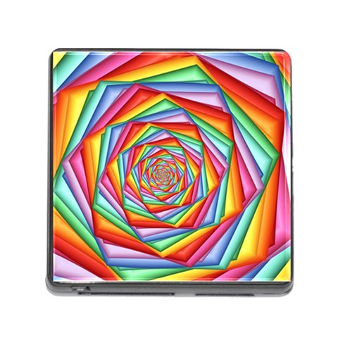 Psychedelic Rainbow Spiral Memory Card Reader (Square) from ArtsNow.com Front