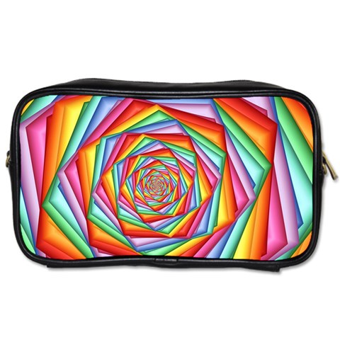 Psychedelic Rainbow Spiral Toiletries Bag (Two Sides) from ArtsNow.com Front