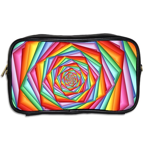 Psychedelic Rainbow Spiral Toiletries Bag (Two Sides) from ArtsNow.com Back