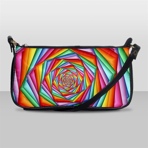 Psychedelic Rainbow Spiral Shoulder Clutch Bag from ArtsNow.com Front