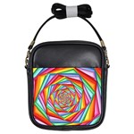 Psychedelic Rainbow Spiral Girls Sling Bag