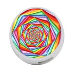 Psychedelic Rainbow Spiral 4-Port USB Hub (Two Sides)