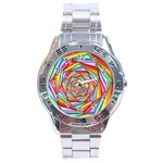 Psychedelic Rainbow Spiral Stainless Steel Analogue Watch