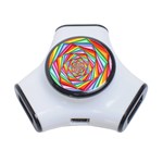 Psychedelic Rainbow Spiral 3-Port USB Hub