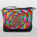 Psychedelic Rainbow Spiral Messenger Bag