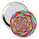 Psychedelic Rainbow Spiral 3  Handbag Mirror