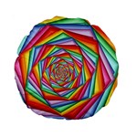 Psychedelic Rainbow Spiral Standard 15  Premium Round Cushion 