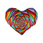 Psychedelic Rainbow Spiral Standard 16  Premium Heart Shape Cushion 