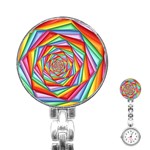 Psychedelic Rainbow Spiral Stainless Steel Nurses Watch