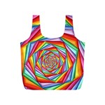 Psychedelic Rainbow Spiral Full Print Recycle Bag (S)