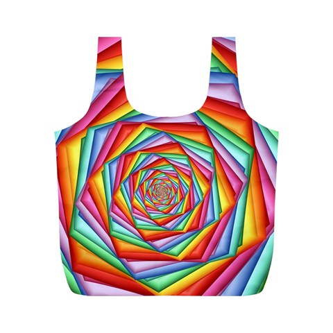 Psychedelic Rainbow Spiral Full Print Recycle Bag (M) from ArtsNow.com Front