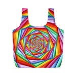 Psychedelic Rainbow Spiral Full Print Recycle Bag (M)