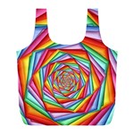 Psychedelic Rainbow Spiral Full Print Recycle Bag (L)