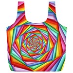 Psychedelic Rainbow Spiral Full Print Recycle Bag (XL)