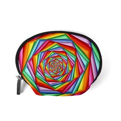 Psychedelic Rainbow Spiral Accessory Pouch (Small) from ArtsNow.com Back