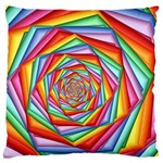 Psychedelic Rainbow Spiral Large Flano Cushion Case (One Side)