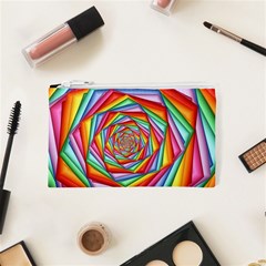 Psychedelic Rainbow Spiral Cosmetic Bag (XS) from ArtsNow.com Front