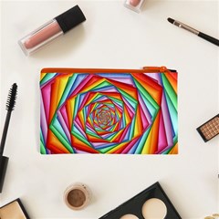 Psychedelic Rainbow Spiral Cosmetic Bag (XS) from ArtsNow.com Back