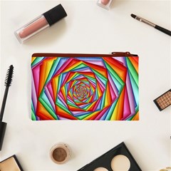 Psychedelic Rainbow Spiral Cosmetic Bag (XS) from ArtsNow.com Back