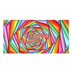 Psychedelic Rainbow Spiral Satin Shawl