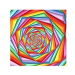 Psychedelic Rainbow Spiral Small Satin Scarf (Square)