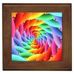 Psychedelic Rainbow Spiral Framed Tile