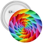 Psychedelic Rainbow Spiral 3  Button