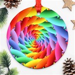 Psychedelic Rainbow Spiral Ornament (Round)