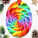 Psychedelic Rainbow Spiral Ornament (Oval)