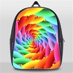 Psychedelic Rainbow Spiral School Bag (XL)