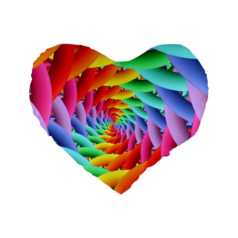 Psychedelic Rainbow Spiral Standard 16  Premium Heart Shape Cushion  from ArtsNow.com Front