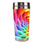 Psychedelic Rainbow Spiral Stainless Steel Travel Tumbler