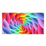 Psychedelic Rainbow Spiral Satin Shawl