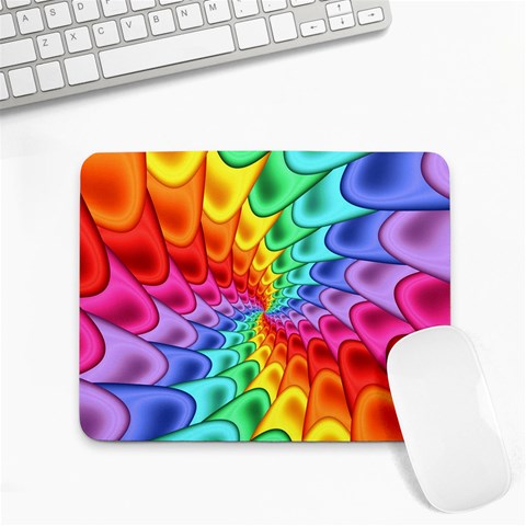 Psychedelic Rainbow Spiral Small Mousepad from ArtsNow.com Front