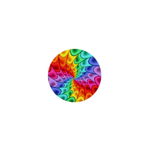 Psychedelic Rainbow Spiral 1  Mini Button from ArtsNow.com Front