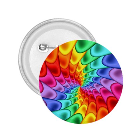 Psychedelic Rainbow Spiral 2.25  Button from ArtsNow.com Front