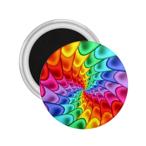 Psychedelic Rainbow Spiral 2.25  Magnet from ArtsNow.com Front