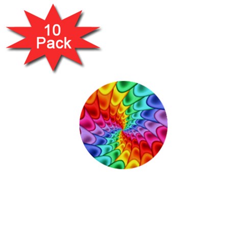 Psychedelic Rainbow Spiral 1  Mini Button (10 pack)  from ArtsNow.com Front