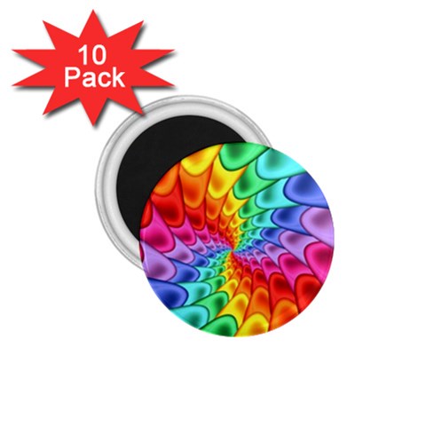 Psychedelic Rainbow Spiral 1.75  Magnet (10 pack)  from ArtsNow.com Front