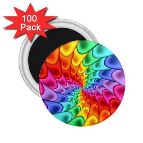 Psychedelic Rainbow Spiral 2.25  Magnet (100 pack)  from ArtsNow.com Front