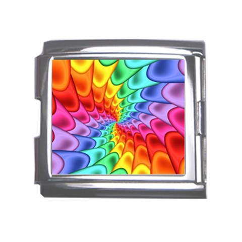 Psychedelic Rainbow Spiral Mega Link Italian Charm (18mm) from ArtsNow.com Front