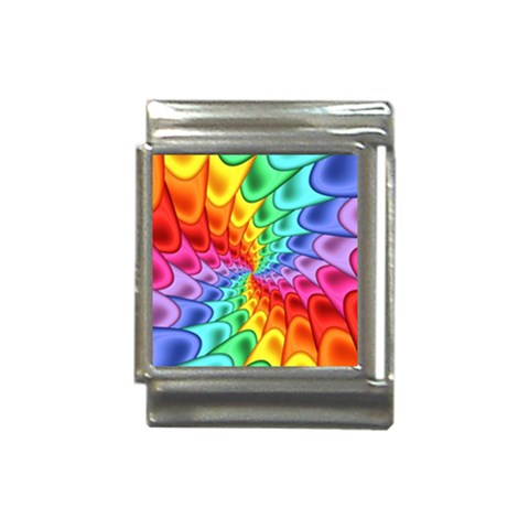 Psychedelic Rainbow Spiral Italian Charm (13mm) from ArtsNow.com Front