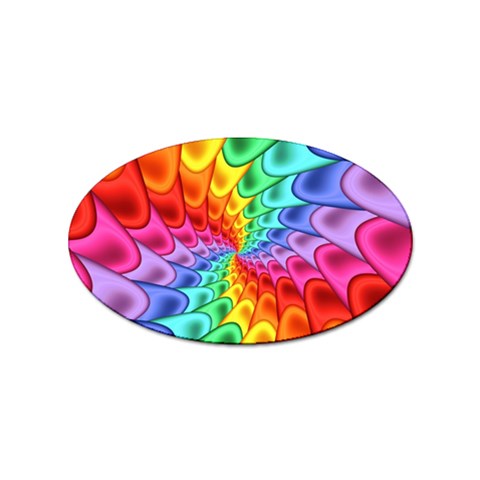 Psychedelic Rainbow Spiral Sticker (Oval) from ArtsNow.com Front