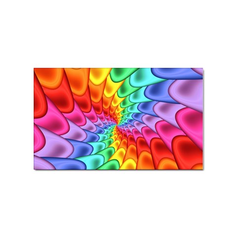 Psychedelic Rainbow Spiral Sticker (Rectangular) from ArtsNow.com Front