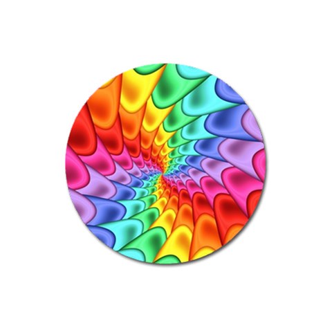 Psychedelic Rainbow Spiral Magnet 3  (Round) from ArtsNow.com Front