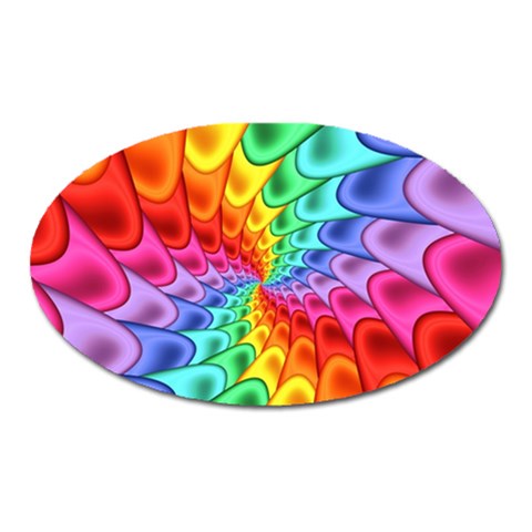 Psychedelic Rainbow Spiral Magnet (Oval) from ArtsNow.com Front